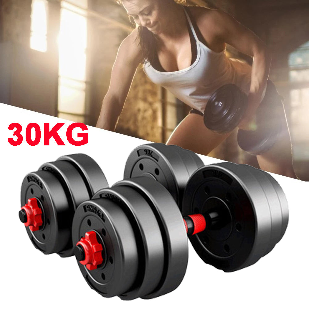 10 15 20 30KG Steel Dumbbells Barbell Set Adjustable Gym Weights